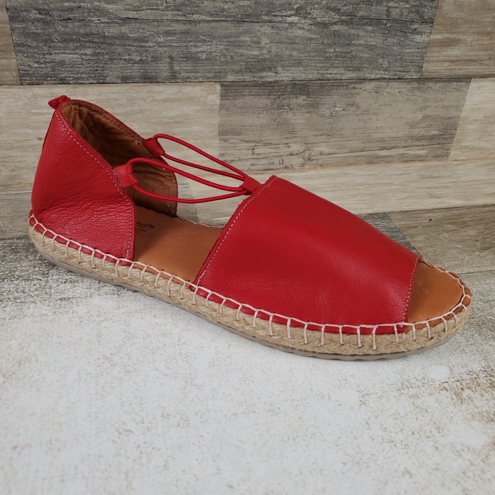 Coldwater Creek Womens Platform Sandal Sz 10.5 Fresh Red Leather Comfort Classic